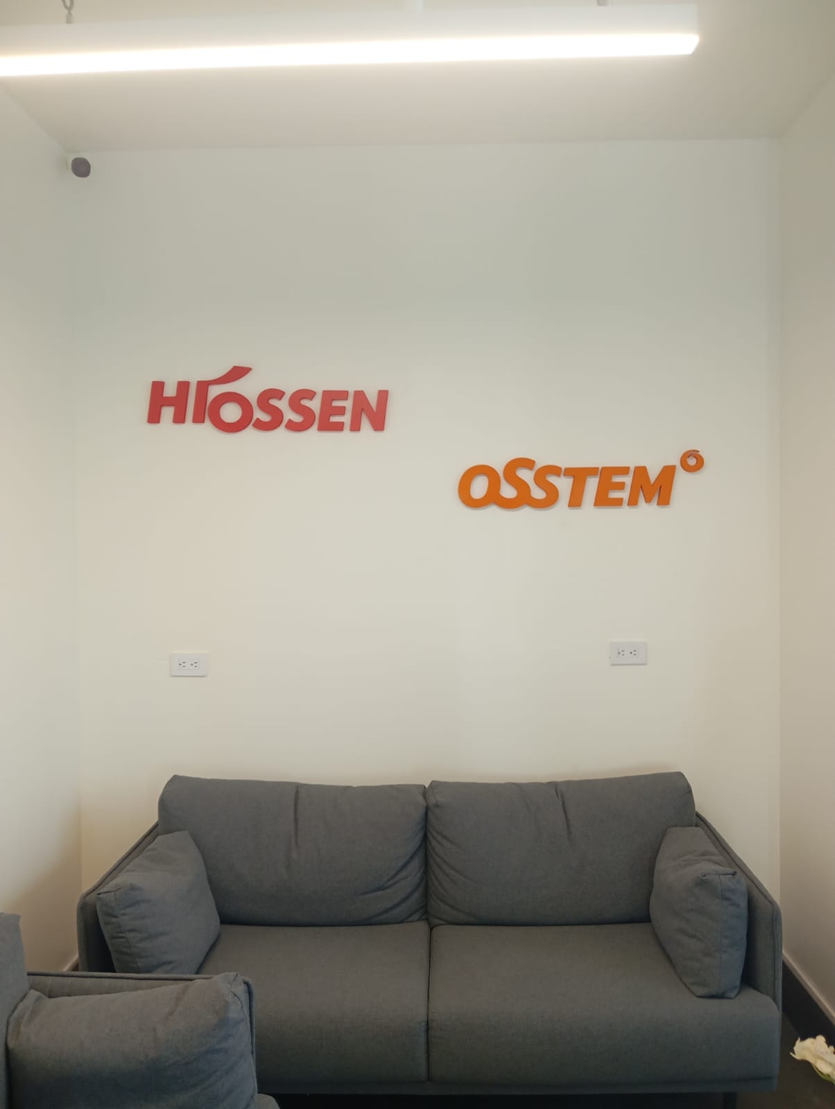 Letrero Hiossen y Asstem en trovicel pintado