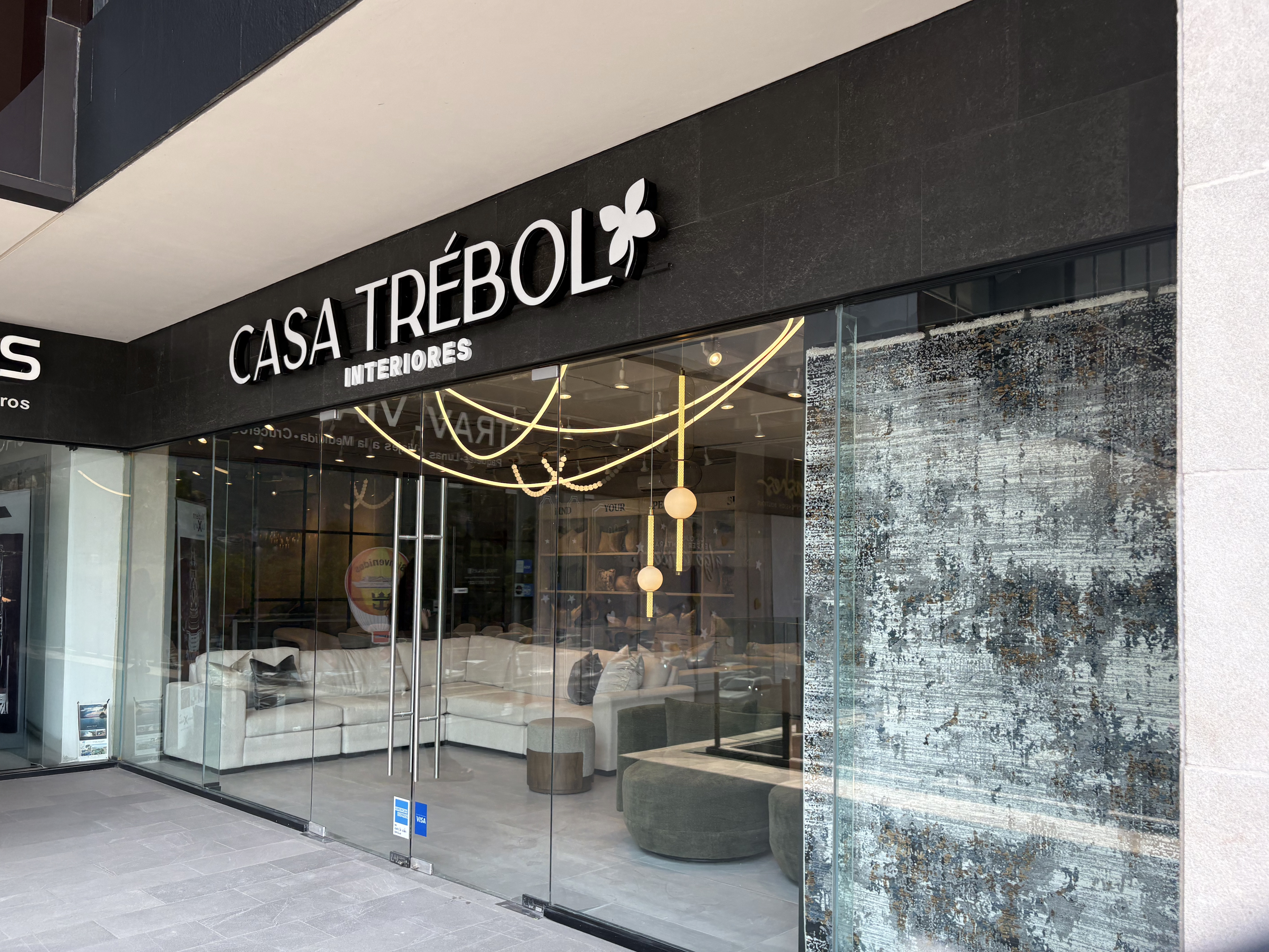 Letrero luminoso Casa Trébol Interiores con LED blanco