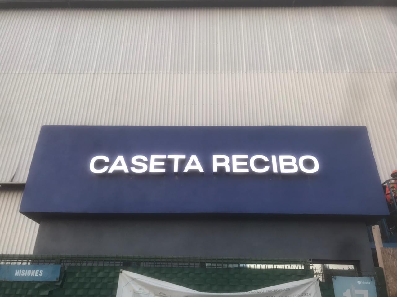 Letrero Caseta de Recibo con LED blanco